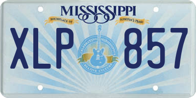 MS license plate XLP857