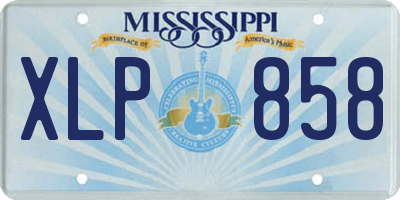 MS license plate XLP858