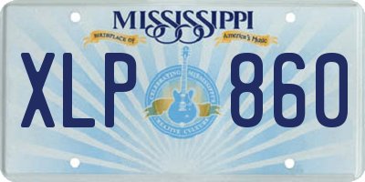 MS license plate XLP860