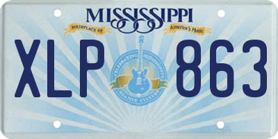 MS license plate XLP863