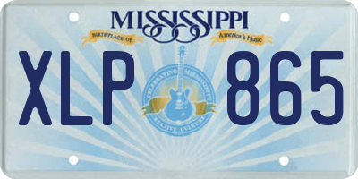 MS license plate XLP865