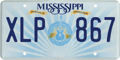 MS license plate XLP867