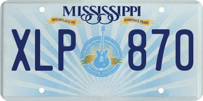 MS license plate XLP870