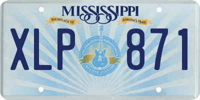 MS license plate XLP871