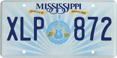 MS license plate XLP872