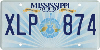 MS license plate XLP874