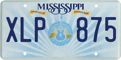 MS license plate XLP875