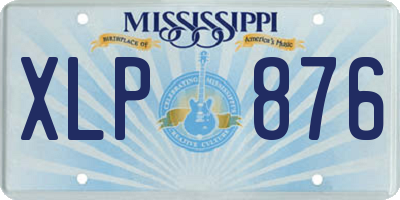 MS license plate XLP876