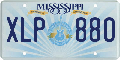 MS license plate XLP880