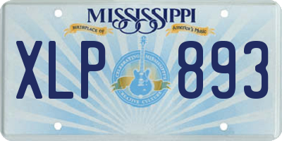 MS license plate XLP893