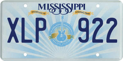 MS license plate XLP922