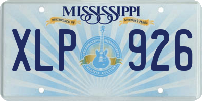 MS license plate XLP926