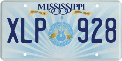 MS license plate XLP928