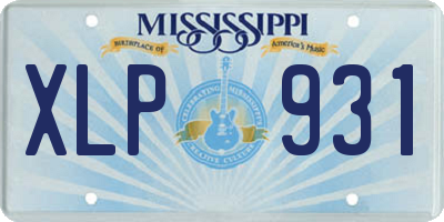 MS license plate XLP931