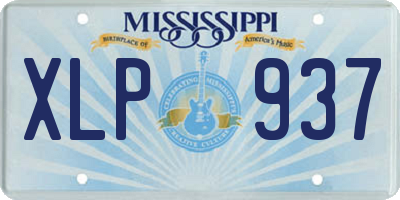 MS license plate XLP937