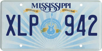 MS license plate XLP942