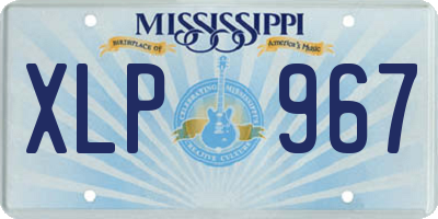 MS license plate XLP967