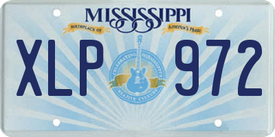 MS license plate XLP972