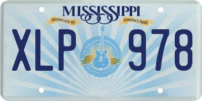 MS license plate XLP978