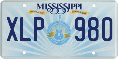 MS license plate XLP980