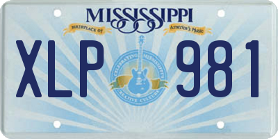 MS license plate XLP981