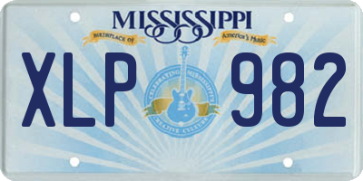 MS license plate XLP982