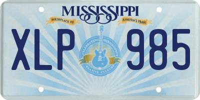 MS license plate XLP985