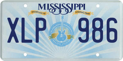 MS license plate XLP986