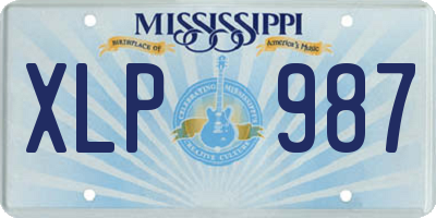 MS license plate XLP987