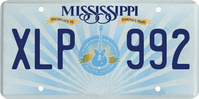 MS license plate XLP992