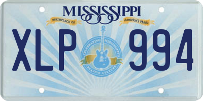 MS license plate XLP994