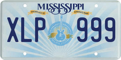 MS license plate XLP999