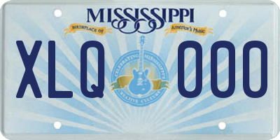 MS license plate XLQ000
