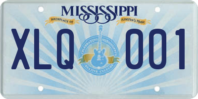 MS license plate XLQ001
