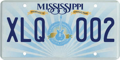 MS license plate XLQ002