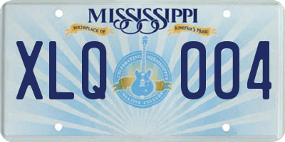 MS license plate XLQ004