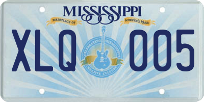 MS license plate XLQ005