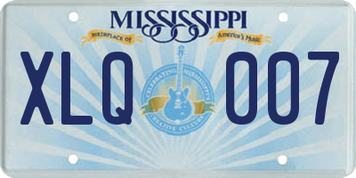 MS license plate XLQ007