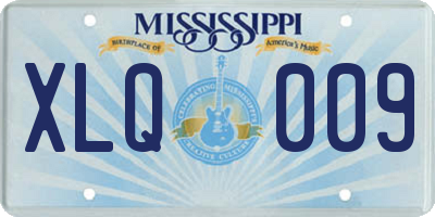 MS license plate XLQ009