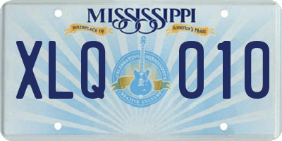 MS license plate XLQ010