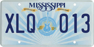MS license plate XLQ013