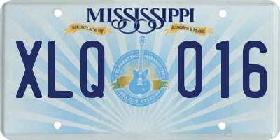 MS license plate XLQ016