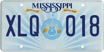 MS license plate XLQ018