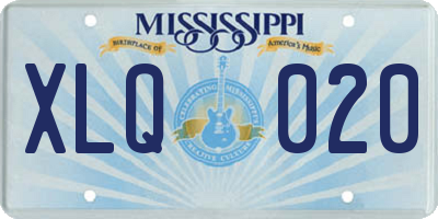 MS license plate XLQ020