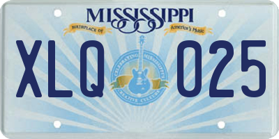 MS license plate XLQ025