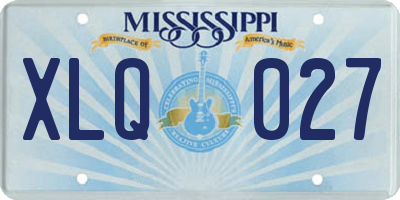 MS license plate XLQ027