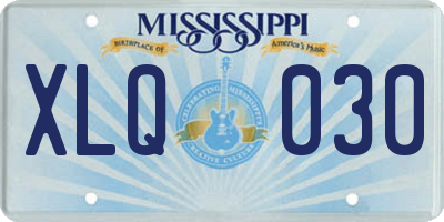 MS license plate XLQ030