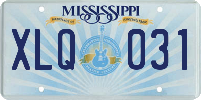 MS license plate XLQ031