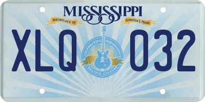 MS license plate XLQ032