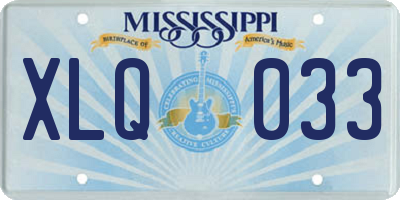 MS license plate XLQ033